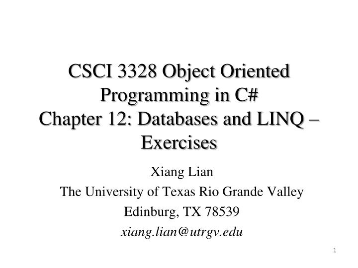 Ppt Csci 3328 Object Oriented Programming In C Chapter 12 Databases - Nature Wallpapers - Elegant 4K Collection