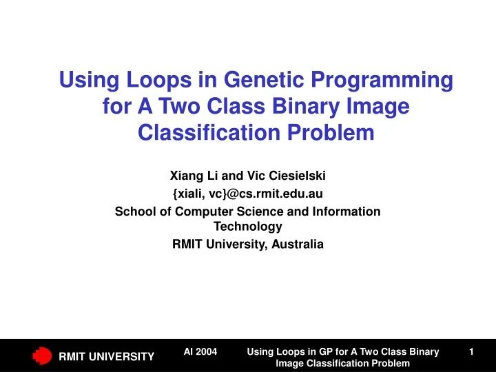 Ppt Using Loops In Genetic Programming For A Two Class Binary Image - HD Dark Photos for Desktop