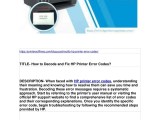 Ppt How To Decode And Fix Hp Printer Error Codes Powerpoint