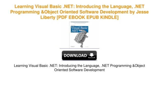 PPT - Learning Visual Basic .NET: Introducing The Language, .NET Programming & Object Oriented ...