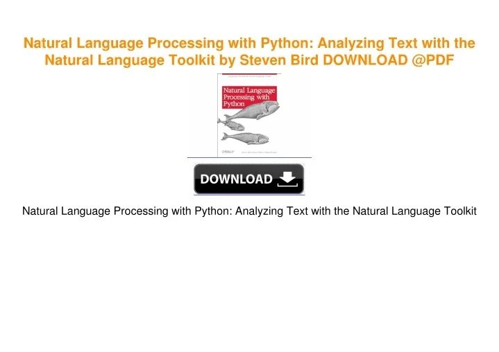 Natural Language Processing With Python Analyzing Text With The Natural - 8K Dark Images for Desktop