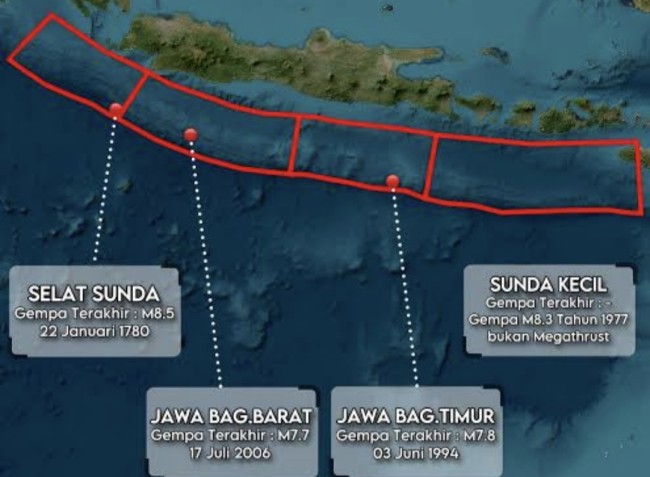 Benarkah Megathrust Selatan Jawa Bisa Picu Gempa M 8,8 dan Tsunami 20 Meter?