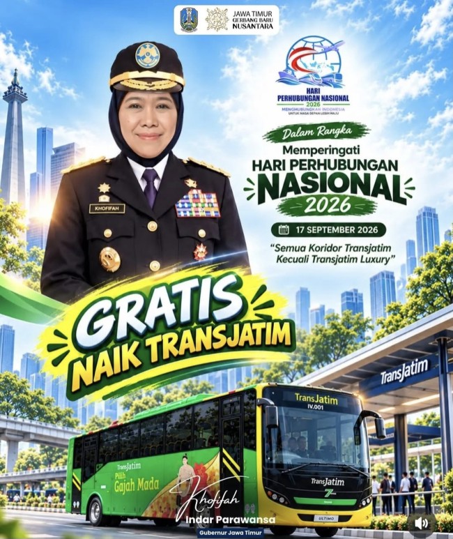 Harhubnas 2026, Naik Trans Jatim di Malang Gratis Hari Ini