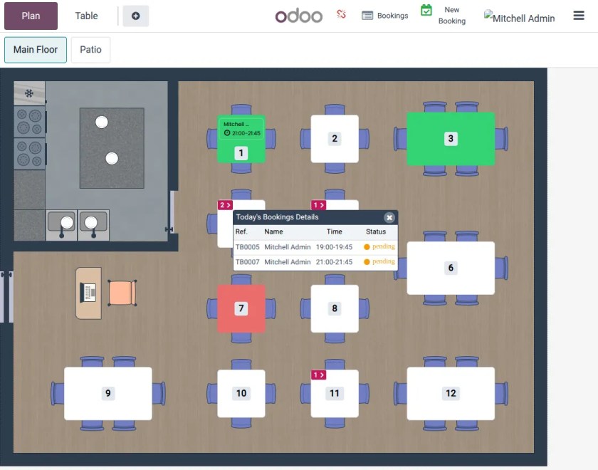 Tooltip to see today's booking.