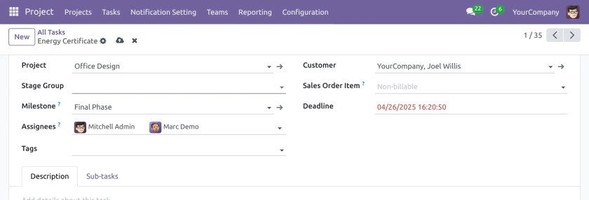 Assign the task in Odoo Disable Auto Followers