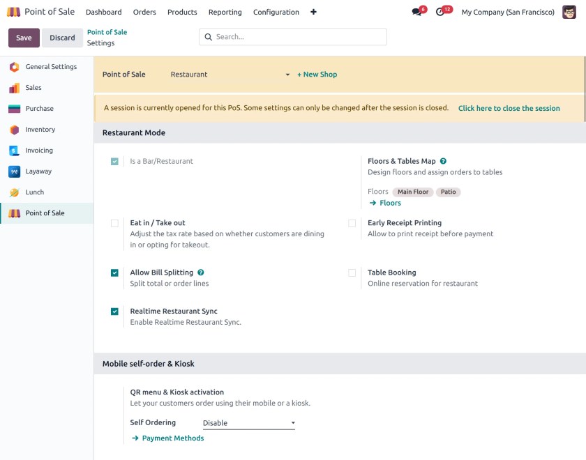Backend Configuration of Odoo POS Restaurant Real Time Sync