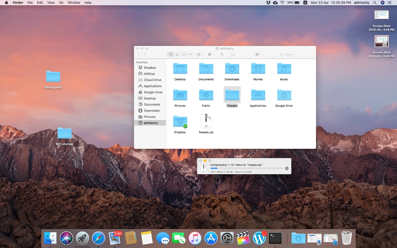 zip file in mac
