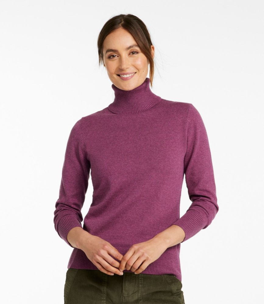 womens cottoncashmere sweater turtleneck sweaters at llbean on women's cotton blend turtlenecks