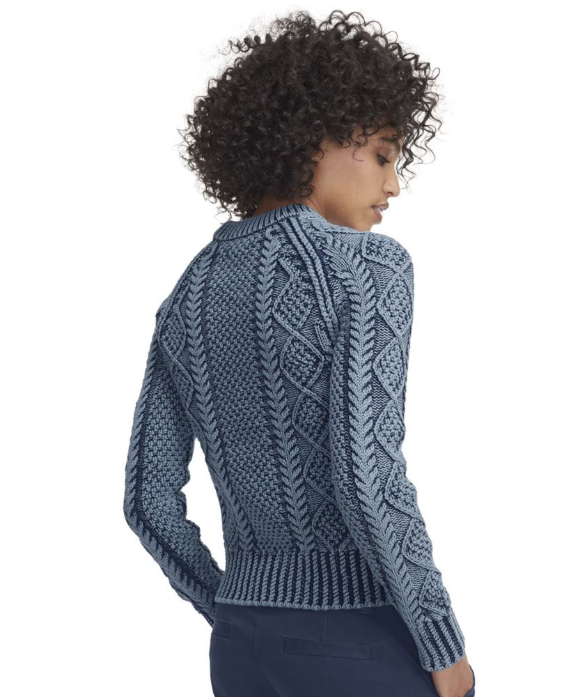 womens signature cotton fisherman sweater washed sweaters at llbean on women's fisherman sweater navy blue