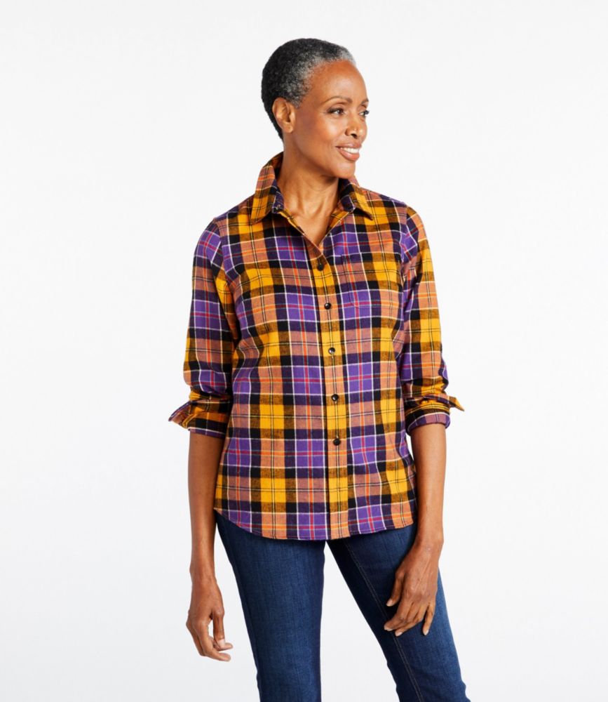 womens scotch plaid flannel shirt slightly fitted shirts button-downs at llbean on women's slim fit flannel shirt
