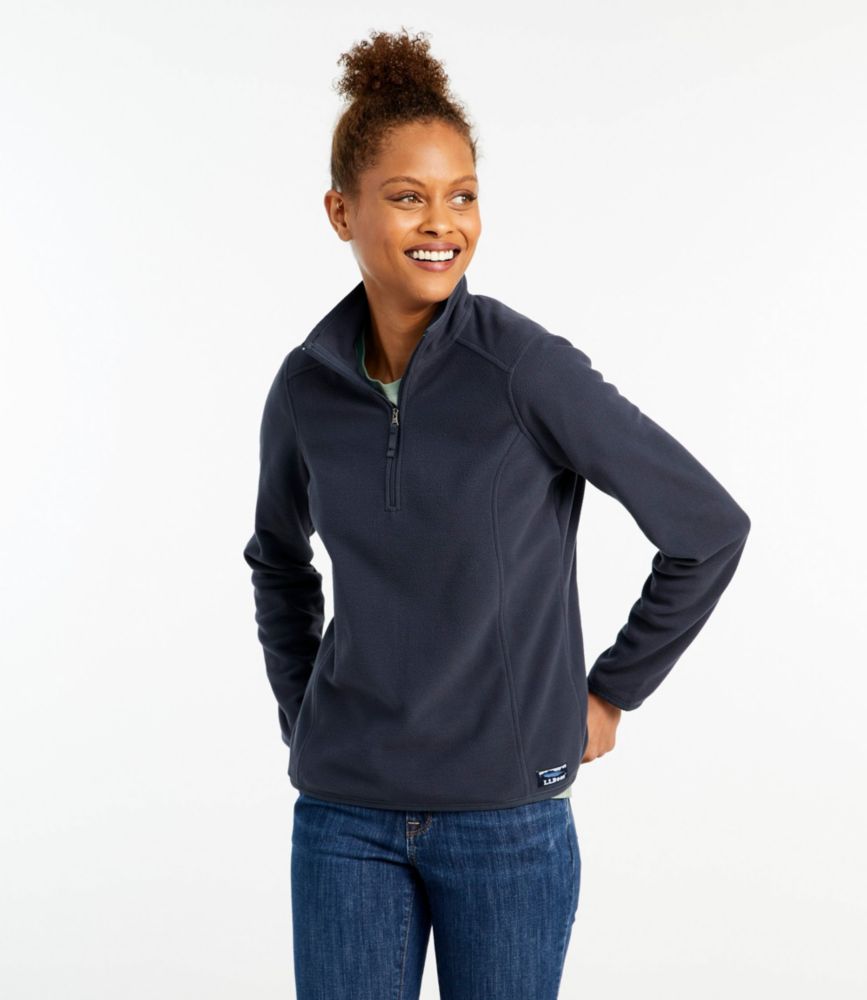 womens soft-brushed fitness fleece pullover quarter-zip womens at llbean on women's quarter zip pullover
