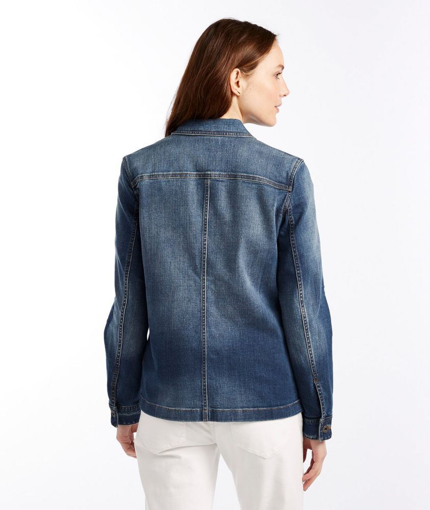 womens signature denim barn jacket womens at llbean on women's denim barn jacket