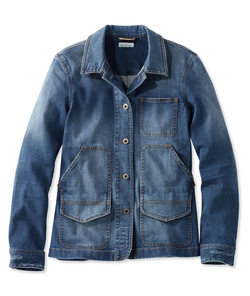 womens signature denim barn jacket womens at llbean on women's denim barn jacket