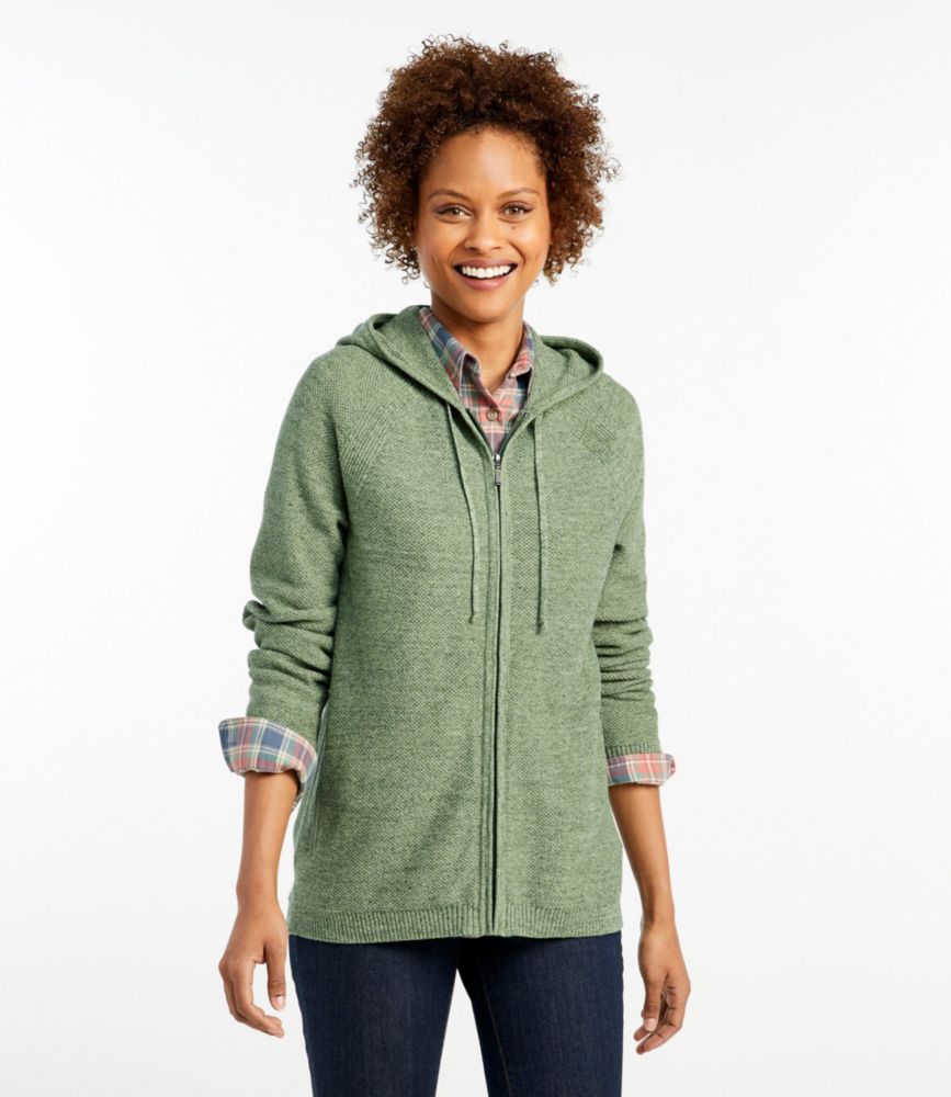 womens textured cotton sweater zip hoodie sweaters at llbean on zip hoodie sweater women's