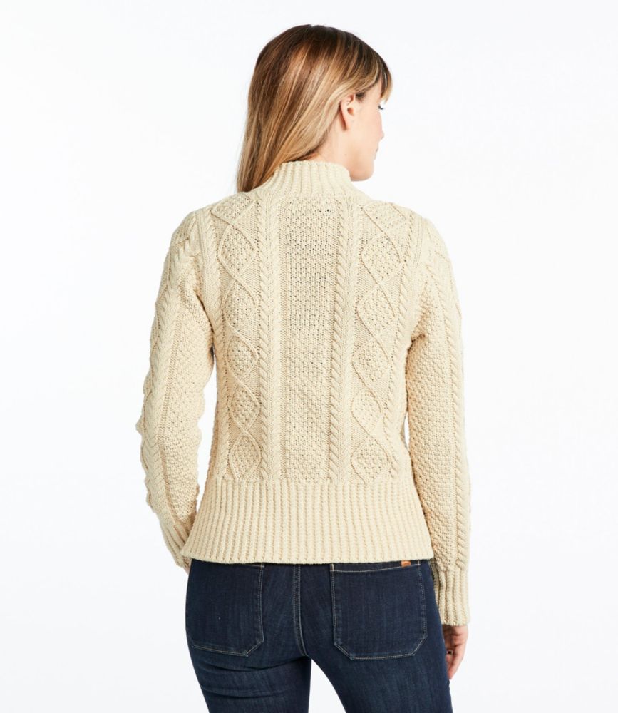 womens signature cotton fisherman sweater short cardigan sweaters at llbean on women's fisherman sweater cardigan