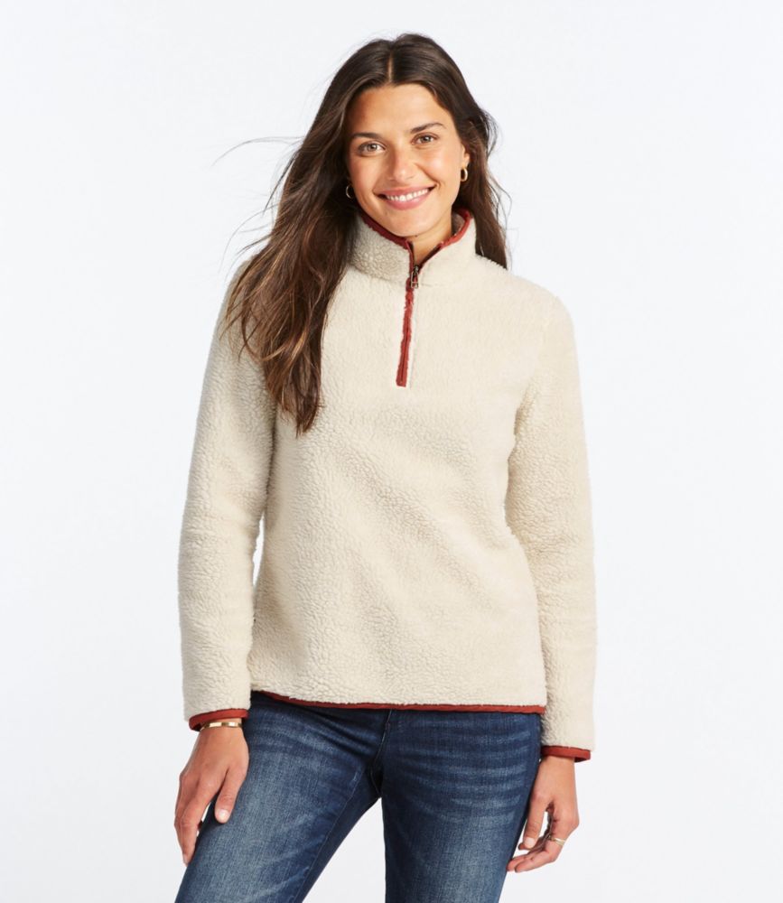 womens signature sherpa fleece pullover quarter-zip sweatshirts fleece at llbean on women's quarter zip pullover fleece