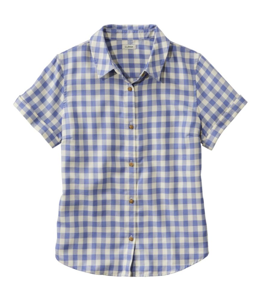 Women's feather-soft twill shirt, short-sleeve