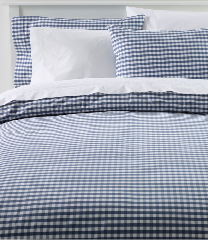 Sunwashed percale comforter cover, gingham check