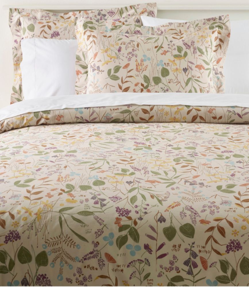 Birch floral percale comforter cover collection