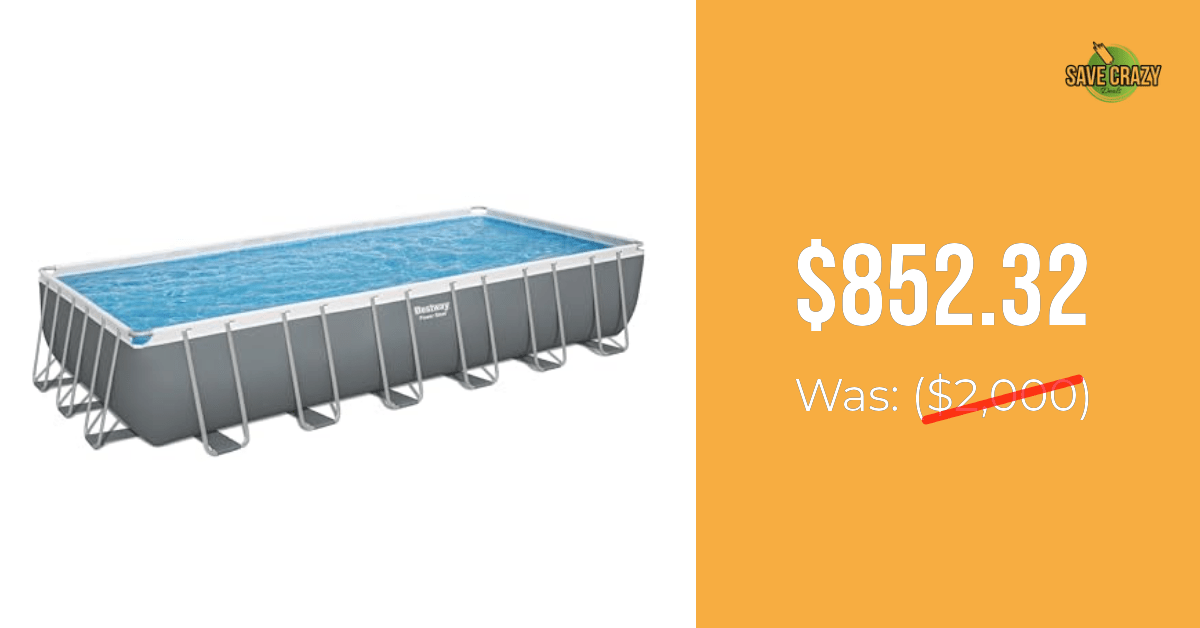 Bestway Power Steel 24 X 12 X 52 Rectangular Metal Frame Above Grou