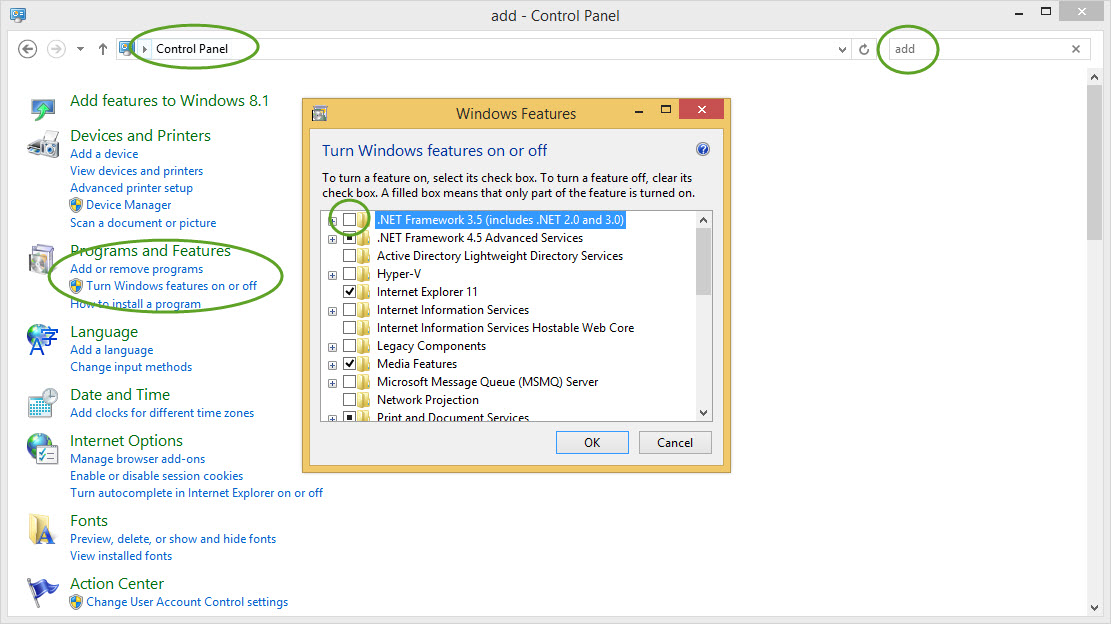 enable-net3.5-control-panel