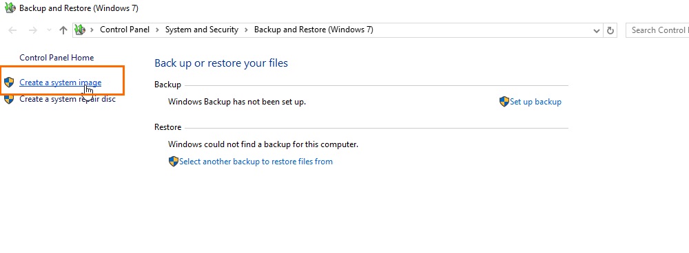 how to create a system image