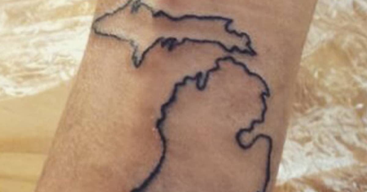 Michigan map tattoos