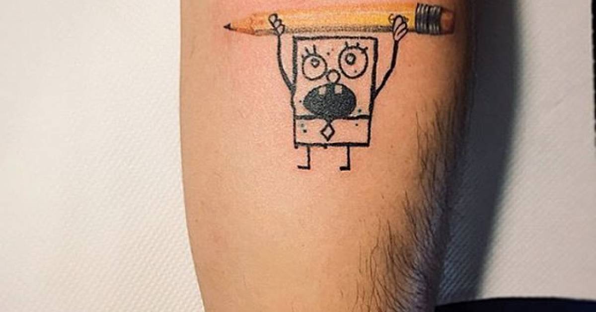 Bob esponja tatuagem realista 79 Tatuagem Do Bob Esponja Calca Quadrada Fotos Desenhos
