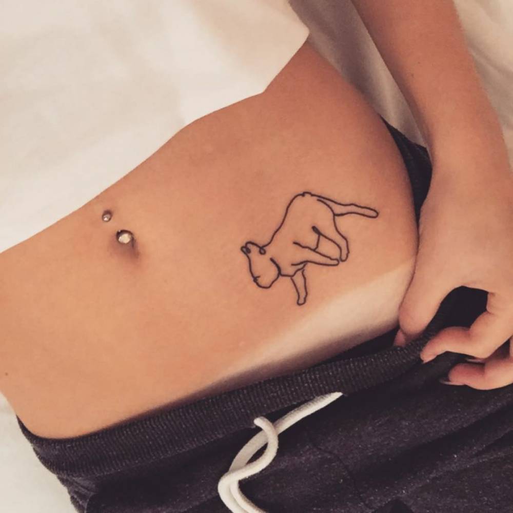 French Bulldog Tattoo Using Continuous Line Drawing On 1000_x_1000_jpg