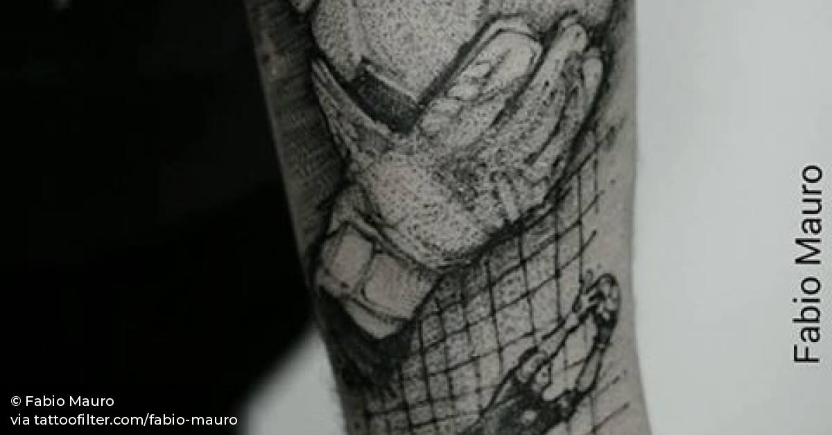 Sketch work goalkeeper tattoo on the left inner