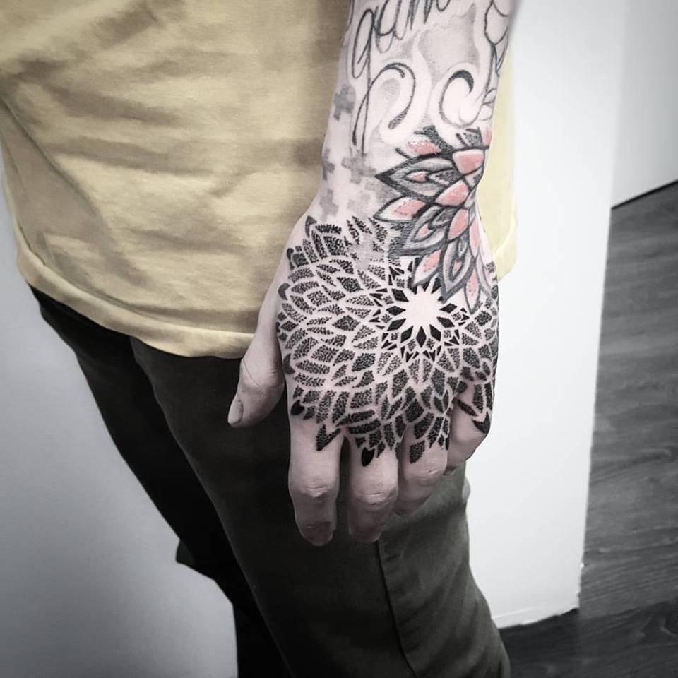 Dotwork Mandala Tattoo On The Left Hand. 960_x_960_jpg
