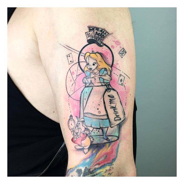 Alice In Wonderland Tattoo On The Left Upper Arm. 720_x_720_jpg