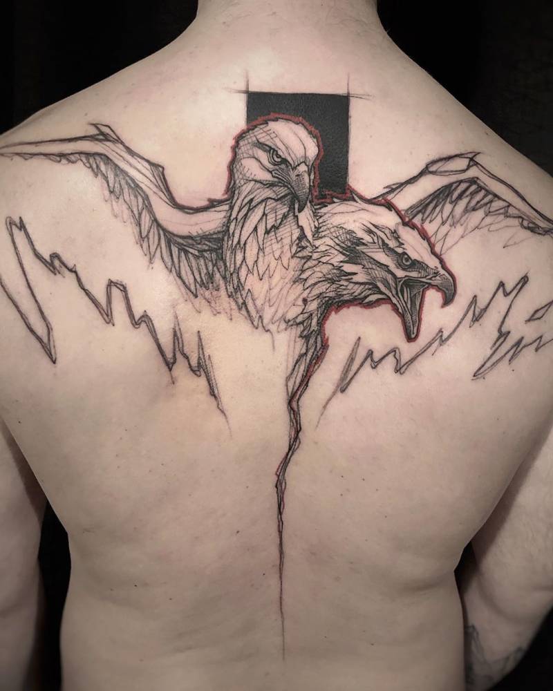 Eagle Tattoo On The Upper Back. 1000_x_800_jpg