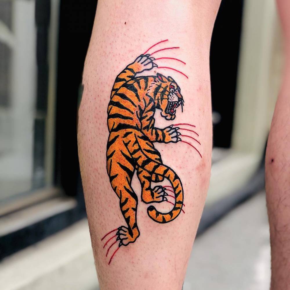 Tiger Tattoo On The Calf. 1000_x_1000_jpg