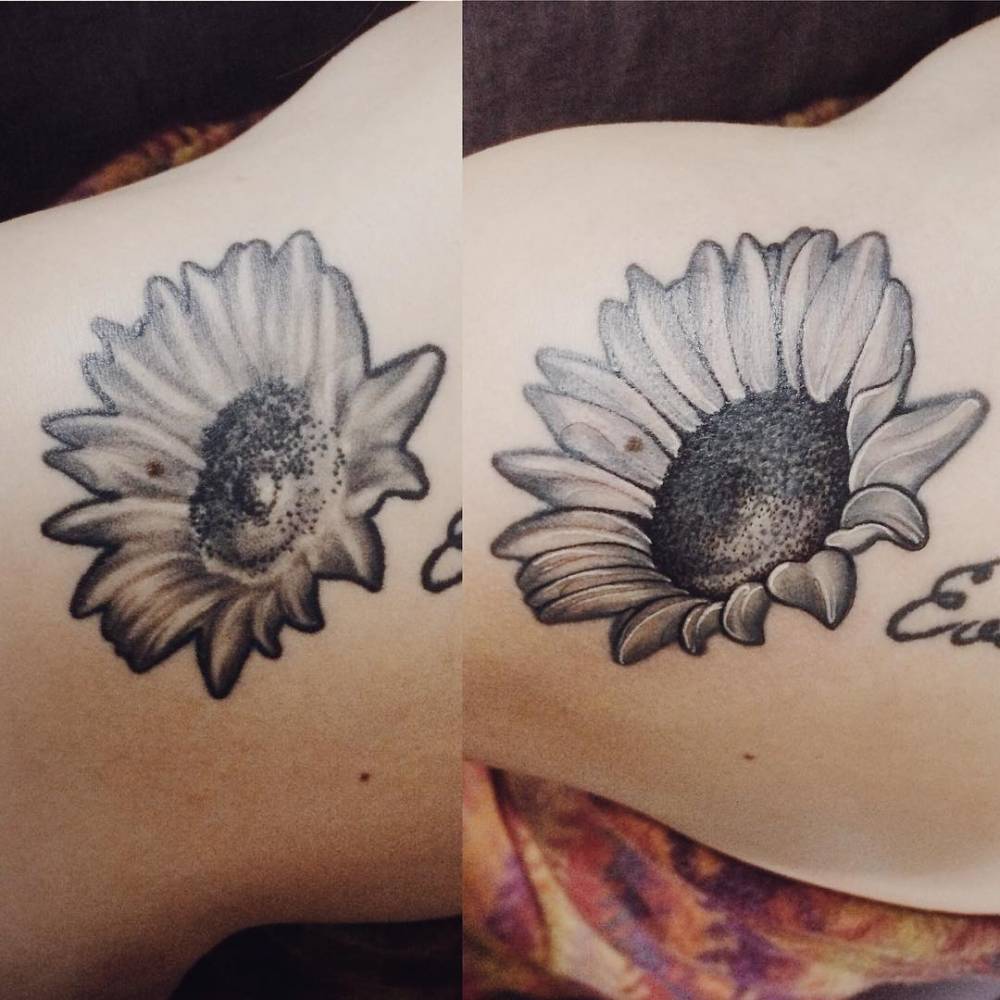 Sun Flower Tattoo Touch Up On The Upper Arm. 1000_x_1000_jpg