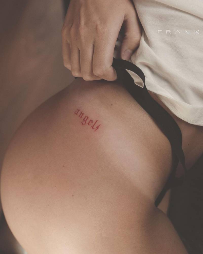 Angel⚡️ Lettering Tattoo On The Hip 1000_x_801_jpg