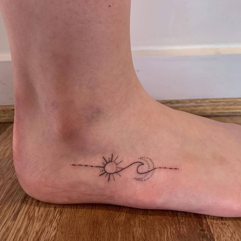Minimalist Sun, Moon And Wave Tattoo On The Foot 1000_x_1000_jpg