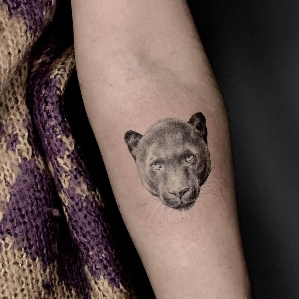Micro-Realistic Black Panther Portrait Tattoo On The 1000_x_1000_jpg