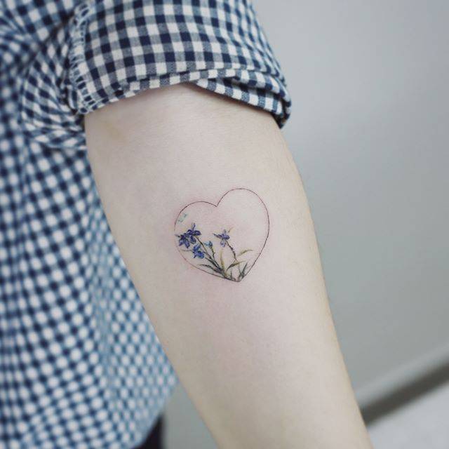 Iris Flower In A Heart Tattoo. 640_x_640_jpg