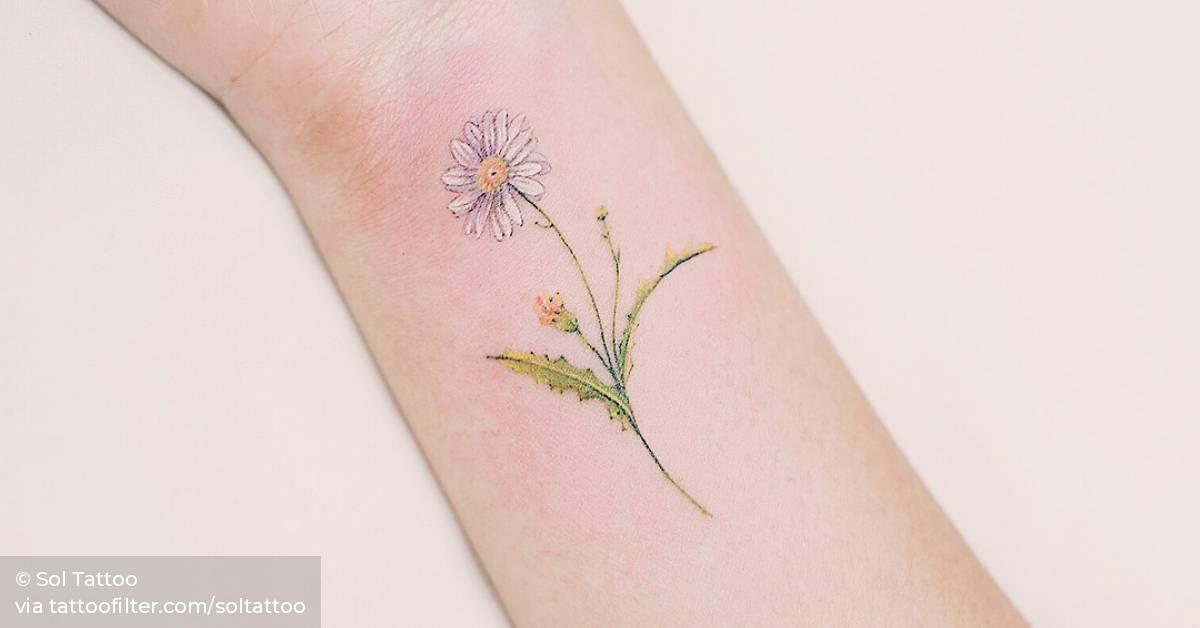 Daisy Tattoo On The Wrist. 628_x_1200_jpg