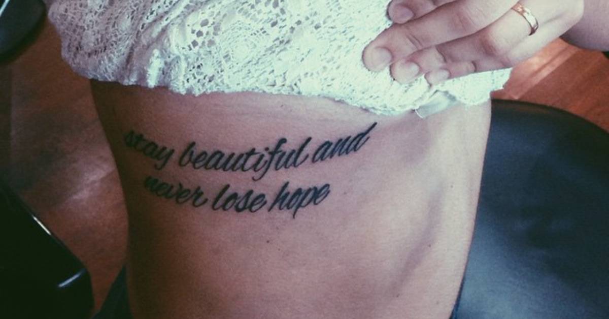 Side Tattoo Saying "Stay Beautiful And Never Lose Hope" 628_x_1200_jpg