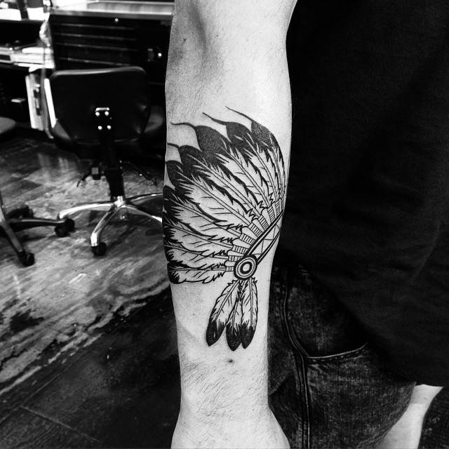 War Bonnet Tattoo On The Right Forearm. 640_x_640_jpg