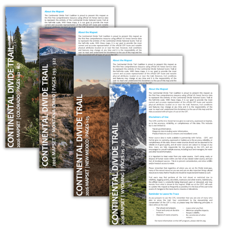Continental Divide Trail Coalition New 2026 CDT Map Set 1 