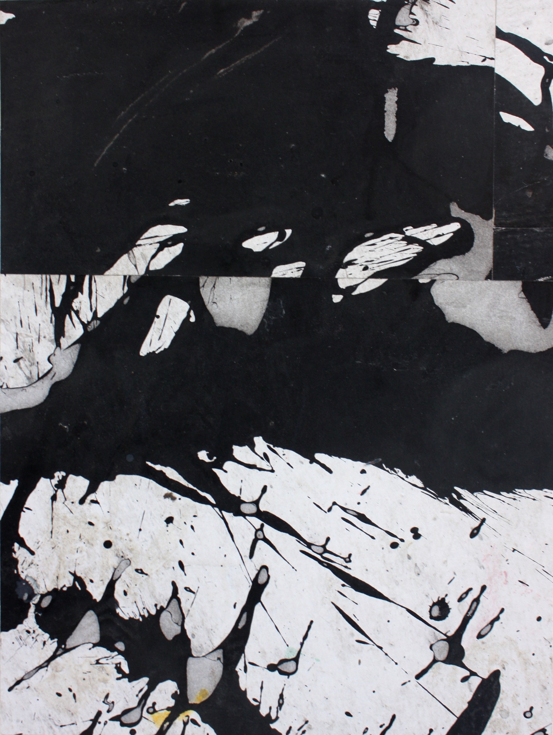 Fusion Series #3178 - 2012 - collage with prepared paper - 18x12 inches mounted on watercolor paper