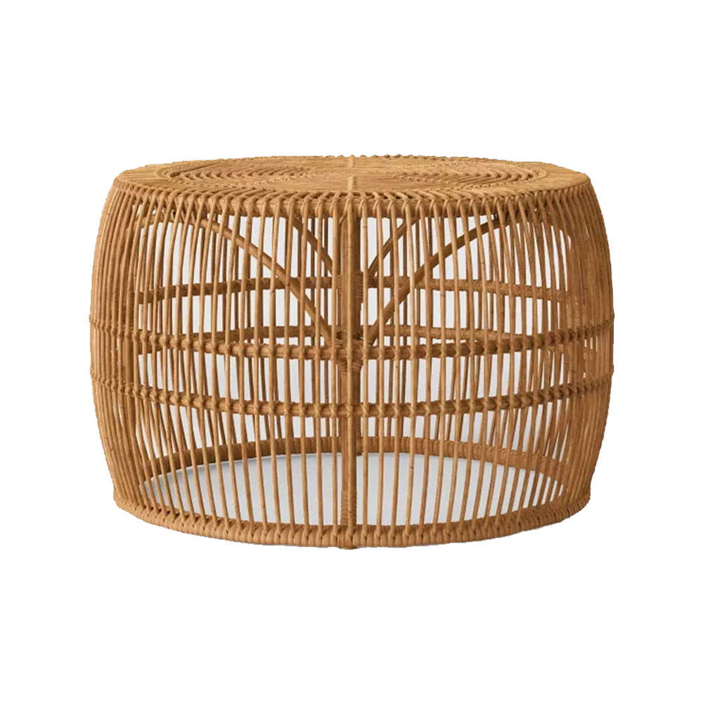 Boho rattan coffee table rental