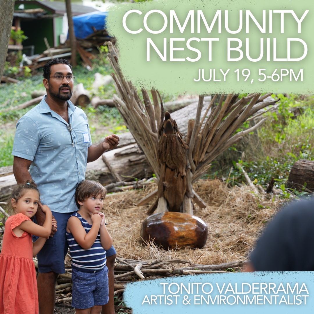 Community Nest Build with Tonito Valderamma Saturday, July 19, 5:00 – 6:00 pm CEED 287 S Country Rd, Brookhaven, NY 11719, USA Join environmental artist and educator, Tonito Valderrama, in making a human-sized nest in the CEED Woods! A brief introduction to our local feathered friends will be provided before engaging participants in the installation. Each Nest is approximately 10 feet or more in circumference and serves as a symbol to celebrate the return of eagles, ospreys, and other birds to Long Island. Each egg is a hand-carved wooden log sculpture, designed for visitors to sit inside and connect. The nest materials can be utilized by local birds for their own nesting as a gift back to nature! These sculptures can be added onto each spring just as the birds do. This is a very amazing event for all ages, and no prior registration is required. More information is available at our Linktree link in our Bio. Feel free to message us with any questions. Register at http://linktr.ee/ceedli For Information, please email info@ceedli.org or call 631-803-6780 CEED, 287 S Country Rd, Brookhaven, NY, 11719