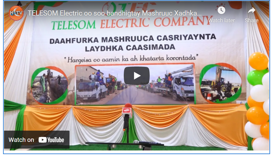 TELESOM Electric oo soo bandhigtay Mashruuc Xadhkaha Dabka lagu marinayo dhulka Hoostiisa.