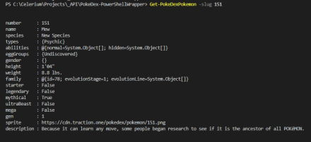 PokeDexAPI example Get-PokeDexPokemon