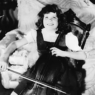 Young Christine Walevska with her Bernadel Cello