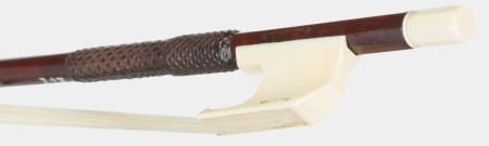 Dodd Cello Bow frog 3/4 view. Photo courtesy Tarisio.